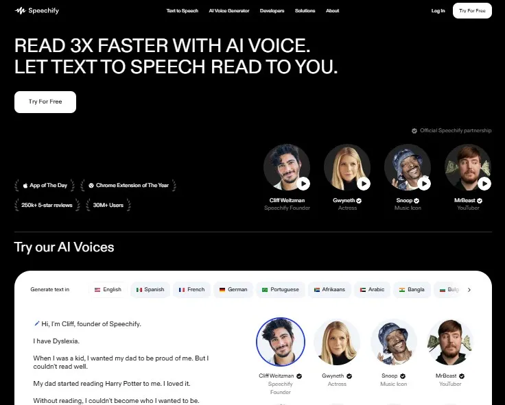 Speechify Best for Human-Like Cadence