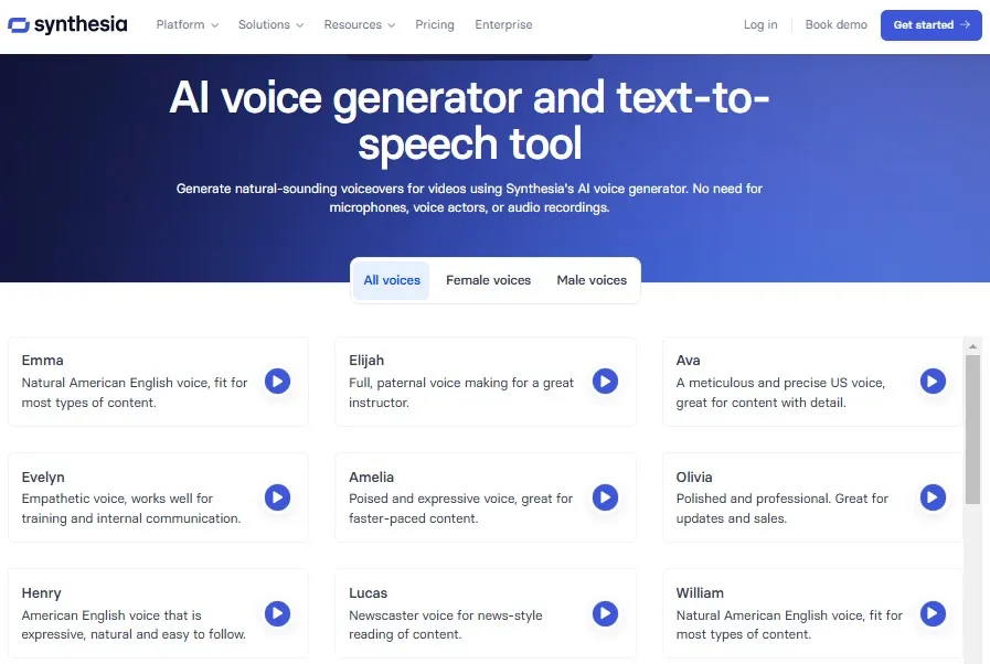 Synthesia Text-to-Speech & AI Voiceover Tool